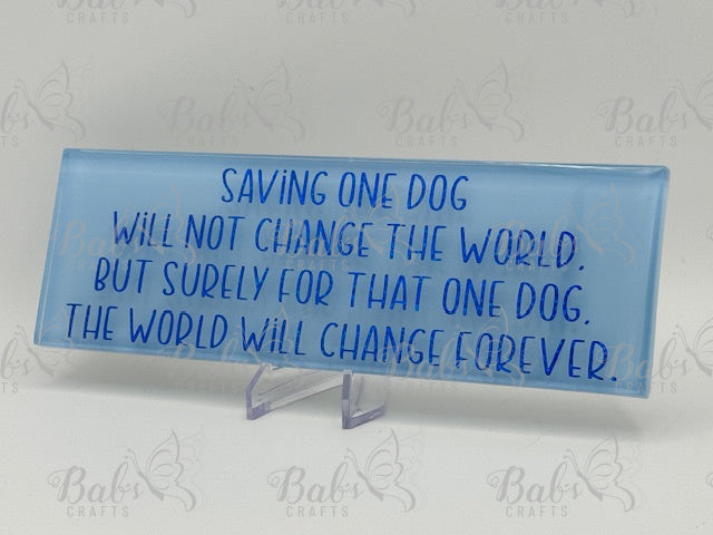 Saving One Dog Glass Tile