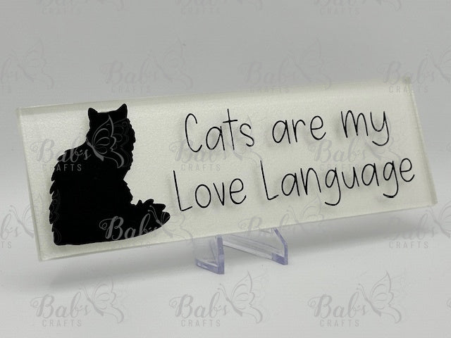 Cats Are My Love Language Glass Tile