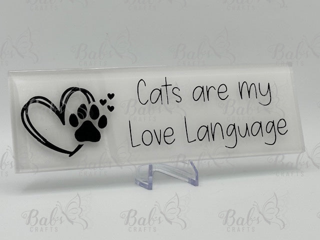 Cats Are My Love Language Glass Tile