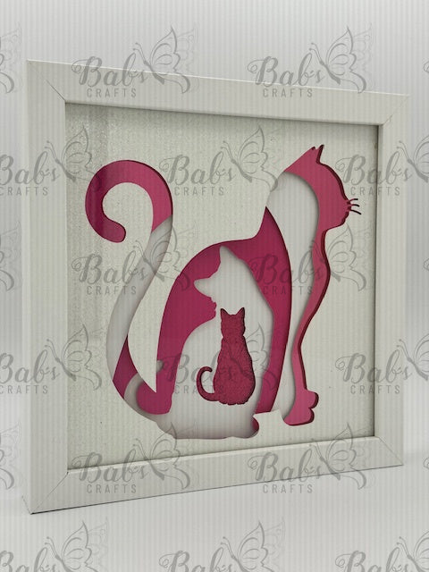 Nesting Kitty 3D Cat Shadow Box